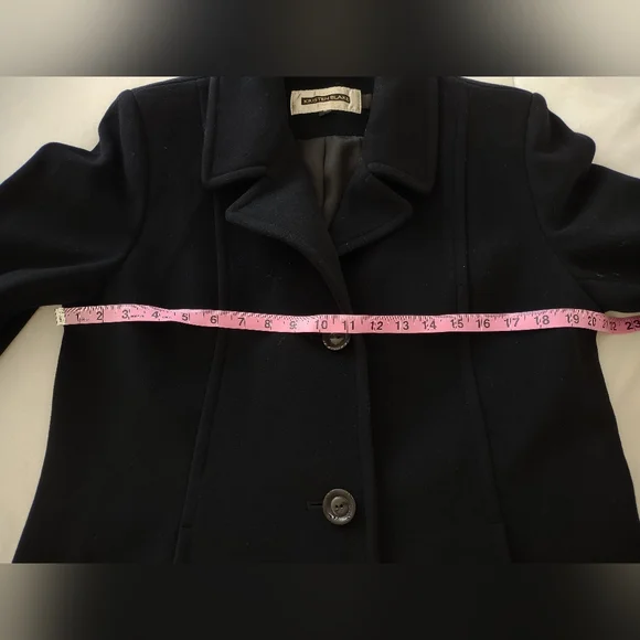 Kristen Blake Lambs Wool Cashmere Maxi Black Coat- Size 12 - Picture 6 of 11